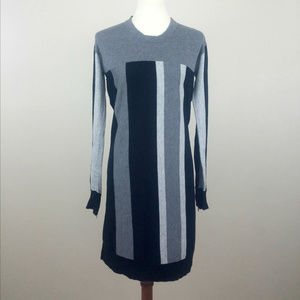 Crew Neck Colorblock Knit Dress ~ L